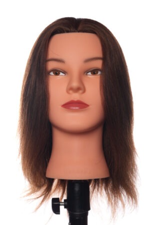 Oefenhoofd Connie – 35cm bruin echt haar