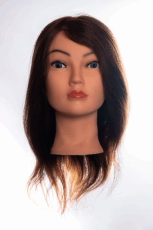 Oefenhoofd Jennifer – 40cm bruin echt haar