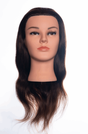 Oefenhoofd Nicole – 60cm bruin echt haar