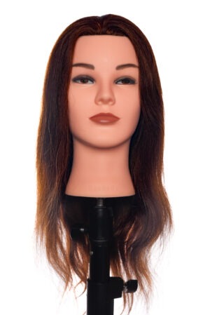 Oefenhoofd Hellen – 50cm bruin echt haar