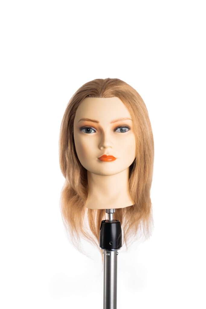 Oefenhoofd Kim blond – 30cm echt haar